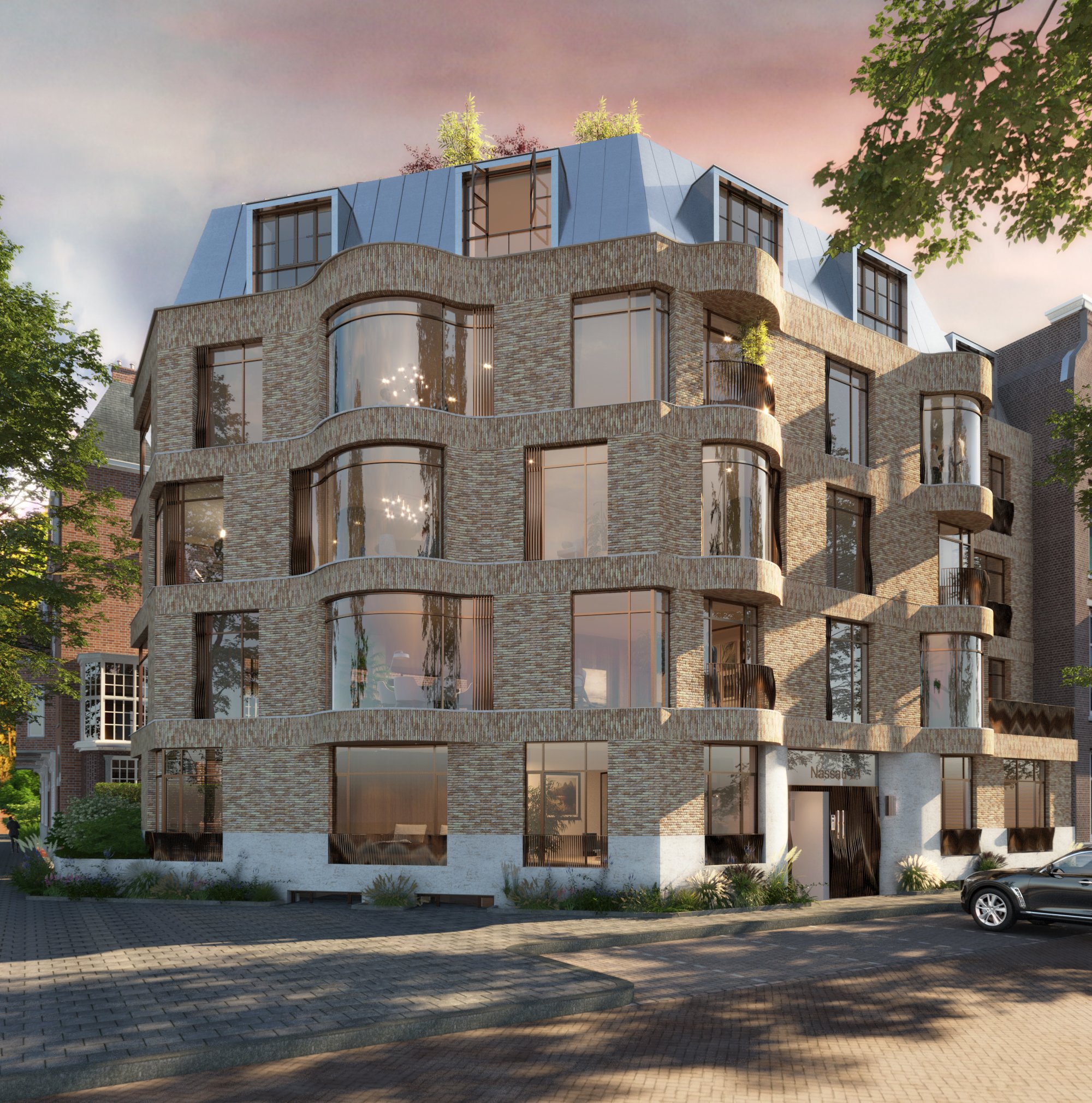Oranje Nassau Laan — evening facade